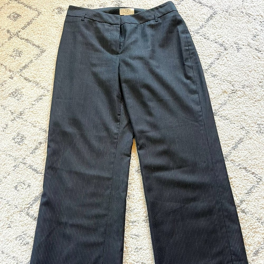 Ann Taylor Loft Pinstripe Trousers - 4 Petite